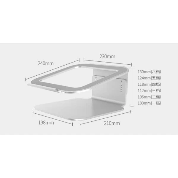 Desire2 Laptop Stander Riser Elevator, Sølv 9 Desire2 Laptop Stander Riser Elevator, Sølv - Billede 7
