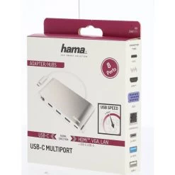 HAMA Multiport Hub USB-C 8x Porte 11 HAMA Multiport Hub USB-C 8x Porte -Computer Og Tablet Tilbehør hama multiport hub usbc 8x porte 5