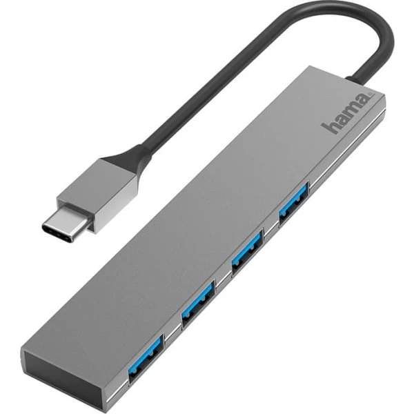 HAMA USB-C Hub 4x Porte, Grå 3 HAMA USB-C Hub 4x Porte, Grå
