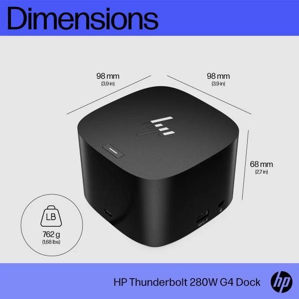 HP Thunderbolt G4 Dock 280W M. Splitkabel 7 HP Thunderbolt G4 Dock 280W M. Splitkabel - Billede 5