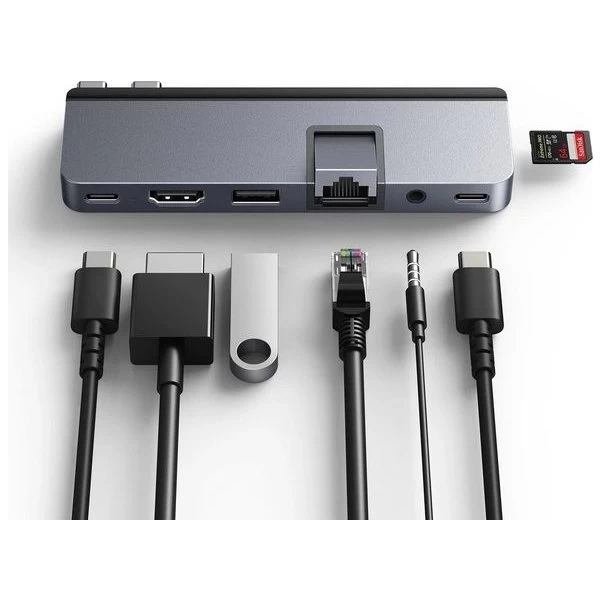 Hyper Duo Pro 7-i-2 USB-C Hub, Grå 4 Hyper Duo Pro 7-i-2 USB-C Hub, Grå - Billede 2