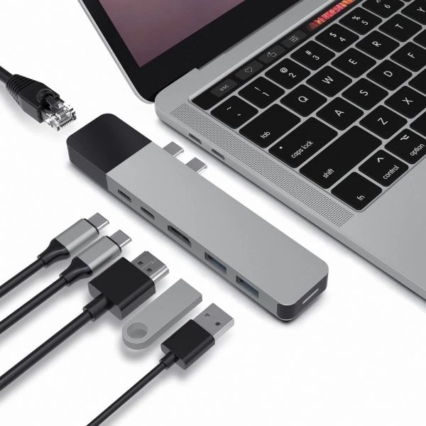 Hyper Net 6-i-2 USB-C Hub, Grå 4 Hyper Net 6-i-2 USB-C Hub, Grå - Billede 2