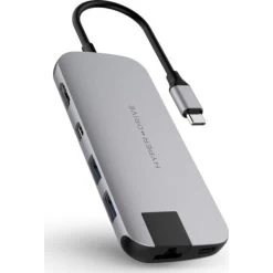 Hyper Slim 8-i-1 USB-C Hub, Grå