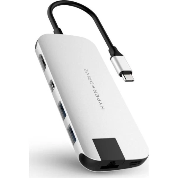 Hyper Slim 8-i-1 USB-C Hub, Sølv 3 Hyper Slim 8-i-1 USB-C Hub, Sølv