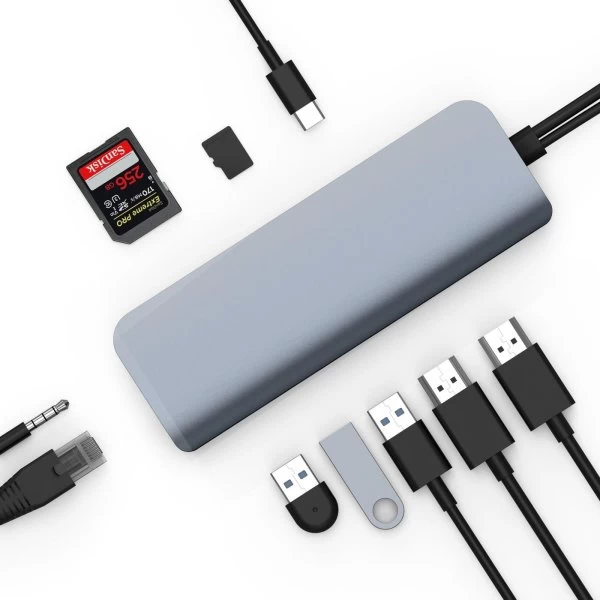 Hyper Viper 10-i-2 USB-C Hub, Grå 5 Hyper Viper 10-i-2 USB-C Hub, Grå - Billede 3