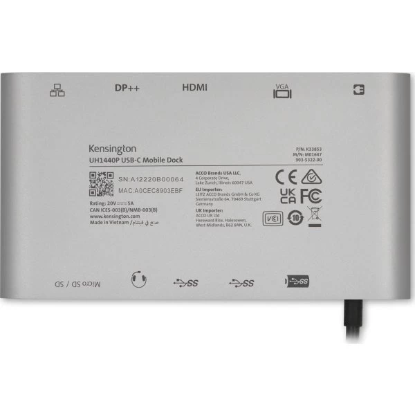 Kensington UH1440P USB-C Dockingstation 7 Kensington UH1440P USB-C Dockingstation - Billede 5
