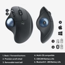 Logitech M575 Ergo Trackball, Grå 7 Logitech M575 Ergo Trackball, Grå -Computer Og Tablet Tilbehør logitech m575 ergo trackball gra 3