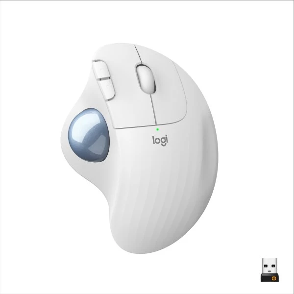 Logitech M575 Ergo Trackball, Hvid 3 Logitech M575 Ergo Trackball, Hvid