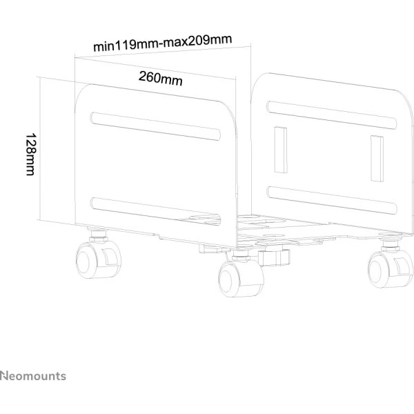 Neomounts CPU-M100 CPU Holder Med Hjul, Sort 11 Neomounts CPU-M100 CPU Holder Med Hjul, Sort - Billede 9