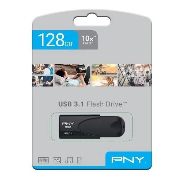 PNY USB 3.1 Attache 4 - 128GB, Sort 3 PNY USB 3.1 Attache 4 - 128GB, Sort