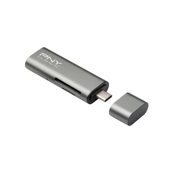PNY USB-C Kortlæser – USB Adapter, Grå 4 PNY USB-C Kortlæser – USB Adapter, Grå - Billede 2