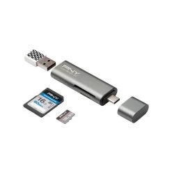PNY USB-C Kortlæser – USB Adapter, Grå