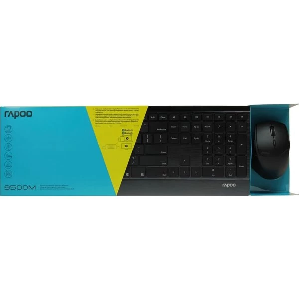 RAPOO 9500M Multi-Mode Trådløst Tastatursæt, Sort 4 RAPOO 9500M Multi-Mode Trådløst Tastatursæt, Sort - Billede 2