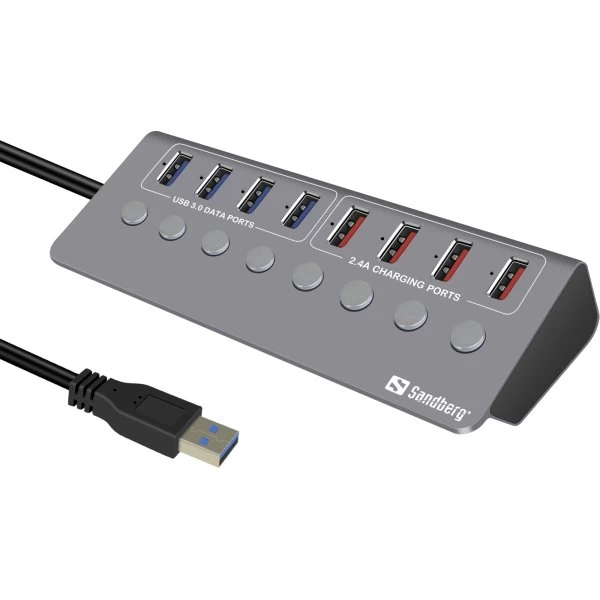 Sandberg USB 3.0 Hub 4xData + 4xCharge 3 Sandberg USB 3.0 Hub 4xData + 4xCharge