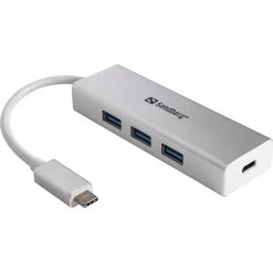 Sandberg USB-C Til 3 X USB 3.0 Converter, Hvid