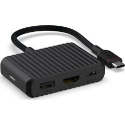 UNISYNK 3-i-1 Universal USB-C Hub, Sort