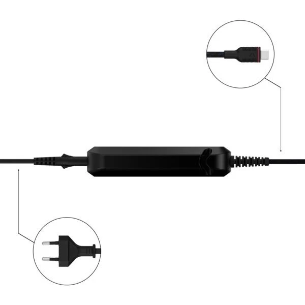 Unisynk USB-C Laptop Strømforsyning, 100W, Sort 6 Unisynk USB-C Laptop Strømforsyning, 100W, Sort - Billede 4