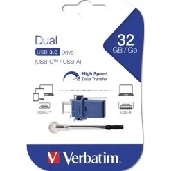 Verbatim Dual Drive USB/USB-C 32GB, Sort 7 Verbatim Dual Drive USB/USB-C 32GB, Sort -Computer Og Tablet Tilbehør verbatim dual drive usbusbc 32gb sort 3