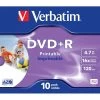 Verbatim DVD+R 4,7GB Printable, 10 Stk 1 Verbatim DVD+R 4,7GB Printable, 10 Stk -Computer Og Tablet Tilbehør verbatim dvdr 47gb printable 10 stk