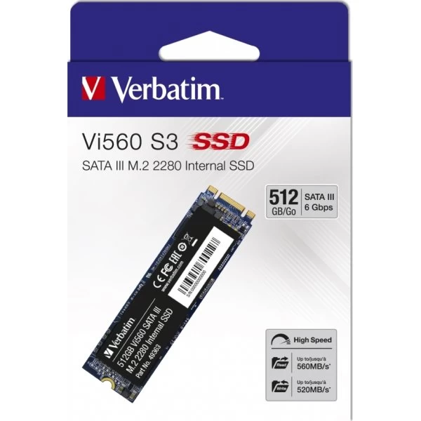 Verbatim Vi560 M.2 SSD Intern SSD Harddisk, 512GB 4 Verbatim Vi560 M.2 SSD Intern SSD Harddisk, 512GB - Billede 2