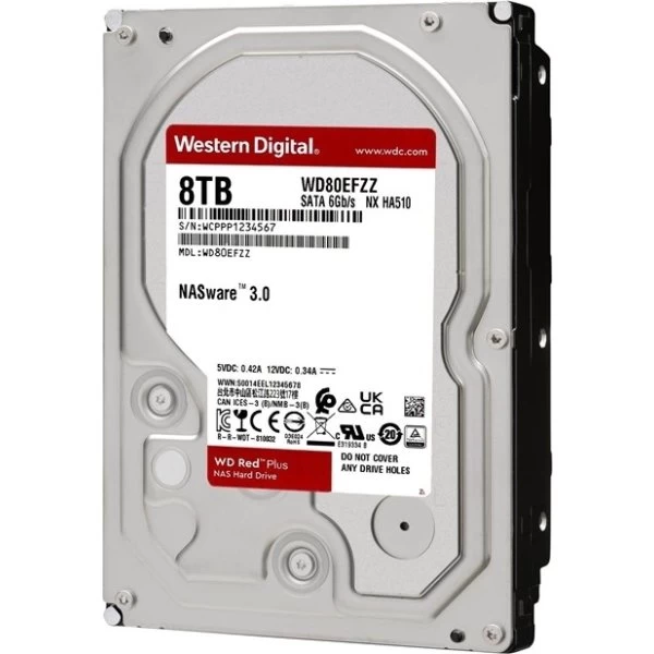 Western Digital Red Plus 3,5'' NAS-harddisk, 8TB 4 Western Digital Red Plus 3,5'' NAS-harddisk, 8TB - Billede 2